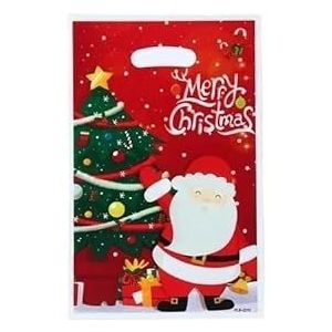 10 Stuks 25 Cm Trekkoord Vrolijk Kerstfeest Kerstman Gift Bag Goederen Koekjes Snoep Kous Zak for Christmas Party Verpakking levert (Color : 05, Size : 16.5x25cm)