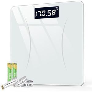Weegschaal Weegschaal Digitale Personenweegschaal Lichaamsweegschaal LCD-scherm Elektronische Weegschaal Personenweegschaal(White)