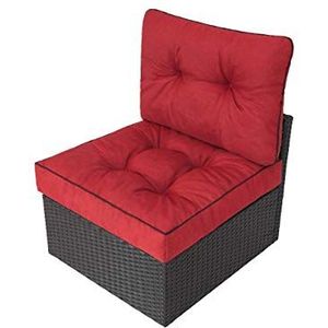 Tuinkussen voor tuinmeubelen, zachte bekleding, kussen voor polyrotan/rotan meubels, stoelen 70 x 70 x 42 cm rood