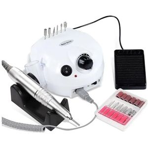 35000 RPM Elektrische Nagelboor Professionele Manicure Machine Nagelschuurmachine Met Nagelboren Draagbare Nagelsalon Nagelvijlen Kit(Light Grey)