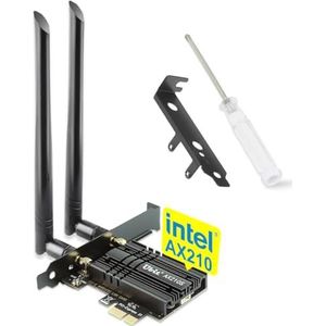 Ubit Wifikaart, Intel drieband tot 5400 Mbit/s WLAN-kaart met Bluetooth 5.2 6GHz / 5GHz / 2.4GHz PCIe, MU-MIMO, OFDMA, extreem lage latency ondersteuning Win10 / 11