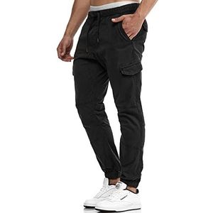 Indicode Heren Levy Cargo Pants | Cargobroek van katoen met 6 zakken Black M