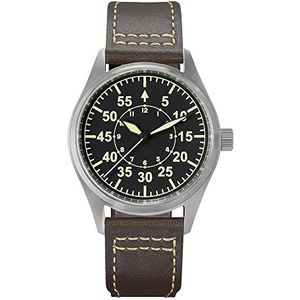 San Martin Titanium Pilot Horloges Vintage Militaire Automatische Mechanische Mannen Horloge Lederen Band Waterdichte Horloges, wijzerplaat B
