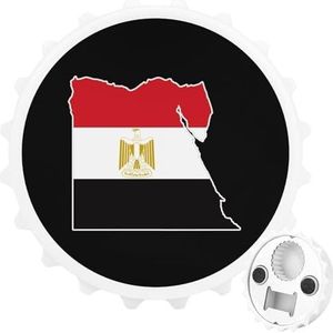 Egypte Egyptische vlag land kaart flesopeners magnetisch met koelkast sticker grappige bieropener voor thuis keuken koelkast witte stijl
