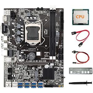 AMIUHOUN B75 ETH Mijnbouw Moederbord 8XUSB+CPU+Baffle+ Kabel+Schakelkabel+Thermische Vet LGA1155 B75 USB BTC Moederbord