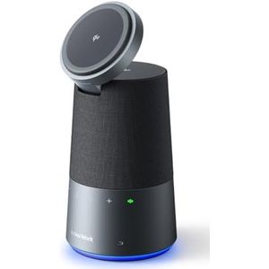 AnkerWork S600 All-in-One Freisprechanlage, Bluetooth-Lautsprecher mit microfoon, Qi2 15W kabelloses Laden, KI Geräuschunterdrückung, 70° magnetier Handy-Staten, 360° Sound, 16h Integrierter Akku