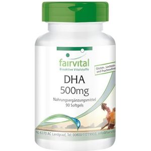 Fairvital | DHA capsules 500mg - HOOG GEDOSEERD - 90 softgels - dehydroascorbinezuur (DHA) en eicosapentaeenzuur (EPA)