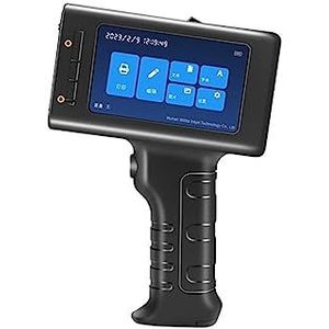 Handheld inkjetprinter, 12.7mm Label Printer Smart Handheld Inkjet Printer Qr Bar Lot Code Logo Codering Machine for Glas(Printer with 3 Ink)