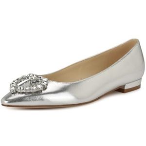 NINE WEST Dames-harten ballerina's, zilver 040, 39 EU
