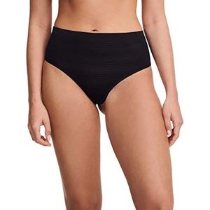 Chantelle Zachte Stretch Strepen Hoge Taille String Zwart One Size, Zwart, one size