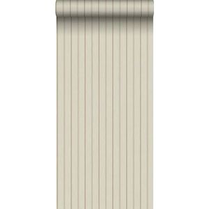 behang strepen donker beige 53 cm x 10.05 m - van Sanders & Sanders