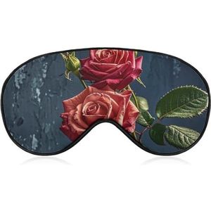 Slaapmasker, shabby chic rozen, slaapmasker met verstelbare riem, blinddoek, reisoogschaduw, oogmasker, oogbescherming, zachte oogbedekking voor slapen, yoga