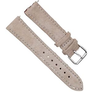 Chlikeyi Horlogeband Suede Leer 18-24mm Handgemaakte Stiksels Horlogeband Quick Release voor Mannen Vrouwen, 20 mm, Leer