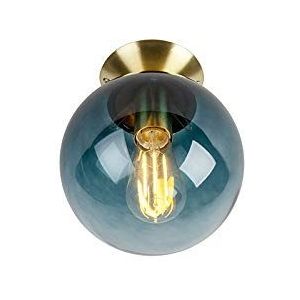 QAZQA Pallon - Art Deco Plafondlamp - 1 Lichts - 200 Mm - Blauw - Woonkamer - Slaapkamer - Keuken