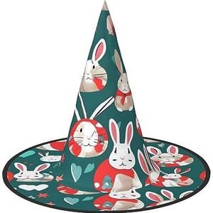 SSIMOO Bunny Rabbits Chic Halloween Heksenhoed voor vrouwen/ultieme keuze voor het beste Halloween-kostuumensemble