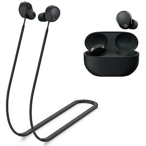 MOWYEOK Anti-Lost Strap voor hoofdtelefoon, compatibel met Sony WF-1000XM5 oordopjes, zachte siliconen, anti-verlies koord, geschikt voor buitensporten, hardlopen, fitness, zwart