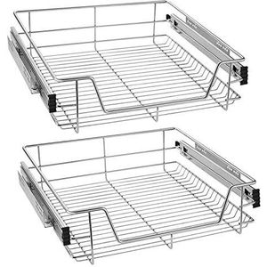 UISEBRT 2x keukenlade telescopische lade 30cm - keukenkast uittrekbare slaapkamerkasten volledig uittrekbare mand (60cm)