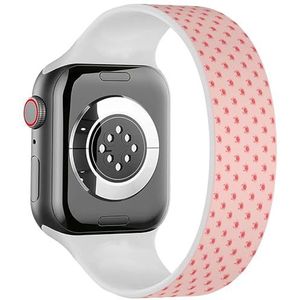 Solo Loop band compatibel met alle series Apple Watch 38/40/41mm (rode krabben op) rekbare siliconen band band accessoire, Siliconen, Geen edelsteen