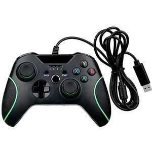 OSTENT USB-controller met kabel, joystick gamepad voor Microsoft Xbox One/Xbox One S/Windows laptop, zwart