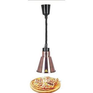 Voedselverwarmer Lamp Voedselwarmtelamp met lamp, 250W Voedselverwarming Hanglamp Voedselisolatielamp for feesten Buffetrestaurant, Houd voedsel en gerechten warmer (Color : Red Bronze)