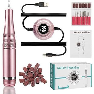 Elektrische nagelboor, 35000 RPM manicuremachine, elektrische nagelboor, draagbare nageldraaibank Elektrische manicuresnijderset, nagelgelpolijstmachine Salonapparatuur Gemakkelijk te gebruiken, voor