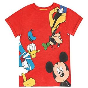 Disney Jongens Mickey Mouse Goofy Donald Duck T-Shirt Rood 122