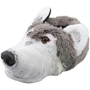 Tierhausschuhe Unisex Hausschuhe Schlittenhund Husky, Grau, 46/47, TH-HWG