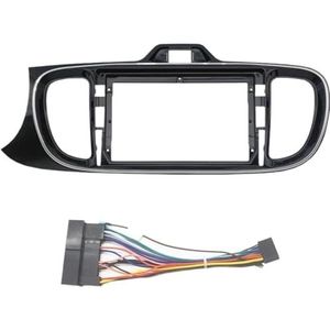 9 Inch Autoradio Fascia Stereo Dashboard Middenconsole Houder Frame Kit Voor Kia Voor PEGAS Voor SOLUTO 2018 2019 Auto Fascia Radio Paneel(Fascia and cable)