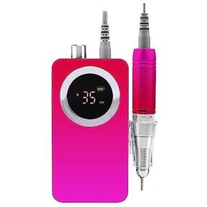 Nagelvijl elektrisch, Draadloze elektrische nagelboormachine, 35000 RPM boorset for salon Schoonheid Manicure Pedicure, oplaadbare sterke boornagel(Rosso)