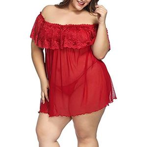 Dames Sexy Lingerie Babydoll Nachtkleding Kanten Nachtkleding Ondergoed Set Sexy Lingerie Set Plus Size Babydoll Nachtkleding Kimono Kamerjas Kanten Badjas Transparante Nachthemden Dames