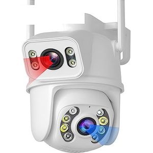 Bewakingscamera, 6MP PTZ IP-camera Dual-Lens Meerdere weergaven Menselijk detecteren Smart Nachtzicht Bluetooth-verbinding Bewakingscamera(6MP Add 32G Card)