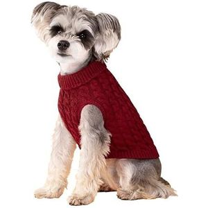 Puppy trui Puppy warme kleding Schnauzer Chihuahua Coltrui Dierbenodigdheden Mopshond kleding (Color : Wine Red, Size : S)