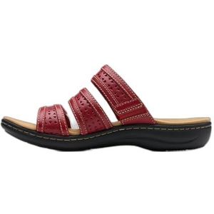 Clarks Laurieann Dove damessandalen, rood leer, 41 EU smal, rood leder, 41 EU Smal