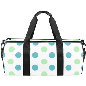 Teal Green Polka Dots Cirkels Patroon Sport Gym Bag Fitness Workout Plunjezak Reistas Tote Handtas Apparatuur Tas voor Vrouwen Mannen, Meerkleurig, 17.7x9x9 inches