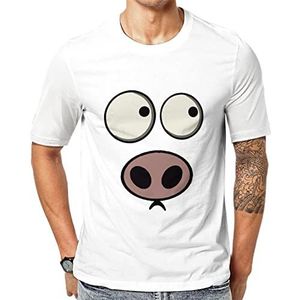 Pig Face T-shirt met korte mouwen voor heren, ronde hals, print, casual T-shirt, tops, 6XL