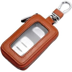 Autosleutel beschermhoes Auto Key Pocket Case Retro Sleutelhanger Portemonnee Rits Tas Visuele Spiegel Venster Autosleutel Beschermtas Lederen Sleutelhouder Sleutel Shell(4)