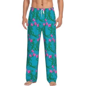 Lotus Flower Namaste Lange Lounge Wear Broek Nachtkleding Pyjama Bottoms Nachtkleding Nachtkleding Nachtkleding Met Zakken En Trekkoord, Wit, S