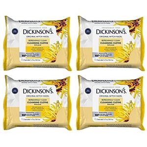 Dickinson's Originele toverhazelaar dagelijks verfrissend schone reinigingsdoeken 25 ea Pack van 4