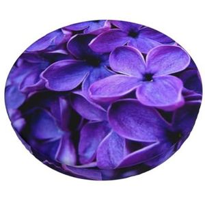 GRatka Hoes voor ronde kruk, barstoelhoes, hotel, antislip zitkussen, 33 cm, violette bloem