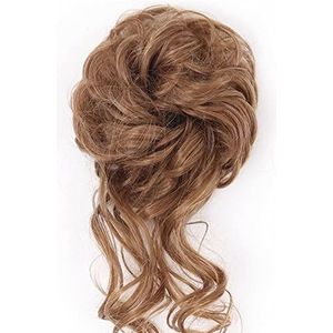 DieffematicJF Pruik Synthetic Curly Donut Chignon With Elastic Band Scrunchies Messy Hair Bun Updo Hairpieces Extensions For Women (Color : Brown)