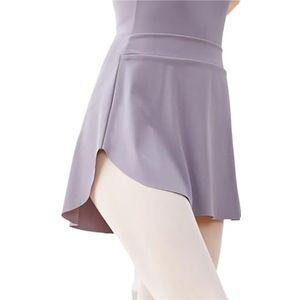UBOHUZ Volwassen balletrokken voor dames, dansrok, danskleding, zijsplit, kort voor training voor vrouwen, Grijs Paars, XXL