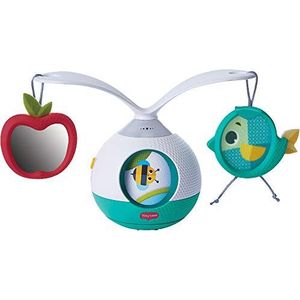 Tiny Love 2-in-1 Tummy Time Musical Mobile, 360° Draaiende Muziekmobiel Baby met Licht, 0+ mnd, Draagbare Take-Along Baby Mobiel voor Kinderwagen, 3 Muziek- en Geluidsstanden, Meadow Days