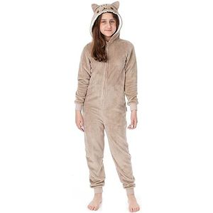 Pusheen De Kat Onesie Voor Meisjes | Kids Teens Pink Multi Brown OF Character Opties Cat Pyjama's | Sherpa Fleece Capuchon met Rits