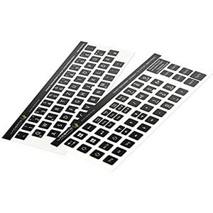 Lacerto® | 12x12mm - Duitse stickerset voor PC & laptop toetsenborden incl. extra toetsen & numeriek blok | kleur: zwart