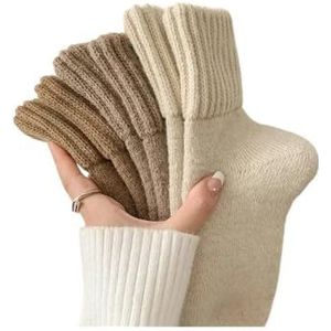 YIJIANUO 1/5 Paar Winter Verdikte Wollen Sokken Vrouwen Ademend Comfortabele Pluche Lage Buis Sneeuw Sokken Koreaanse Eenvoudige Warme Kasjmier Sokken, 5 paar, Eén maat