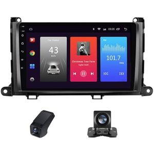 Carplay autoradio 2 Din geldt voor Toyota Sienna 3 XL30 2010-2014 met Android Auto Bluetooth 9 inch touchscreen autoradio met DSP GPS stuurwielbediening + achteruitrijcamera(C10 Pro)
