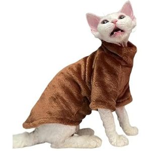 MdybF Hondenkleding Winter Kat Kleding Voor Sphinx Warme Hoodies Huisdieren Dikker Jas Kittens Kostuums Jas Chihuahua Herfst Dubbelzijdig Plus Velvet-Bruin-M