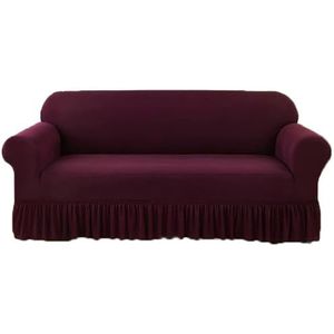 Dikke Fluwelen Bankhoezen, Elastische Bankhoezen Voor Woonkamer, Universele Rekbare Armsteun Sofahoes, Krasbestendig Meubelhoes Voor Bank(Red Bean Paste,2 Seater)