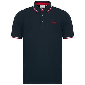 Tokyo Laundry Heren effen piqué katoen casual poloshirt met korte mouwen, Sonik - Marine, S