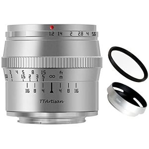 TTArtisan 50mm F1.2 APS-C Handmatige Focus Grote Diafragma Vaste Focus Lens Zilver voor Panasonic/Sigma/Leica L Mount Camera T TL TL2 CL FP